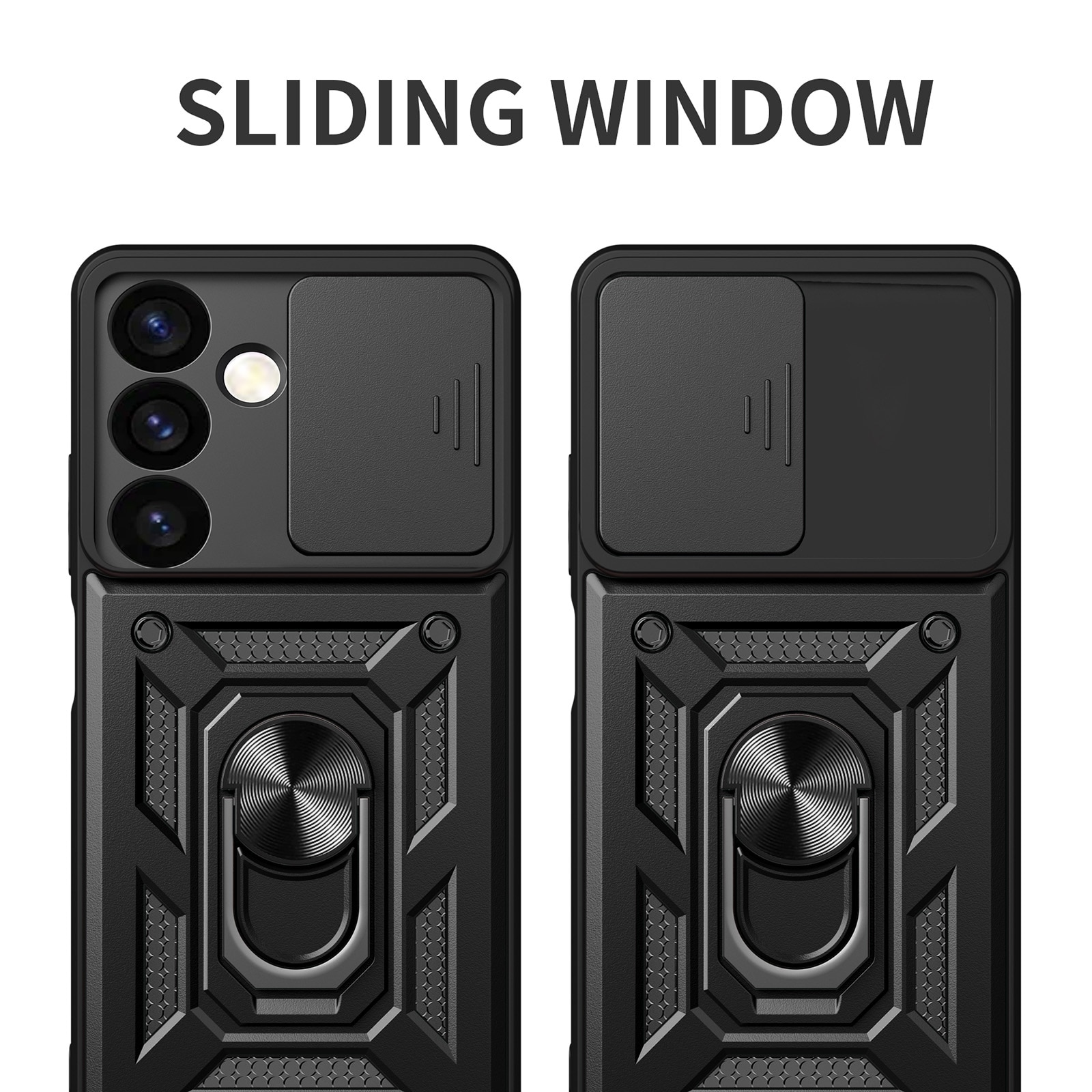 Husa Defender Slide pentru Samsung Galaxy S26 Ultra, Protectie Camere, Suport Inel, Prindere Magnetica, Negru
