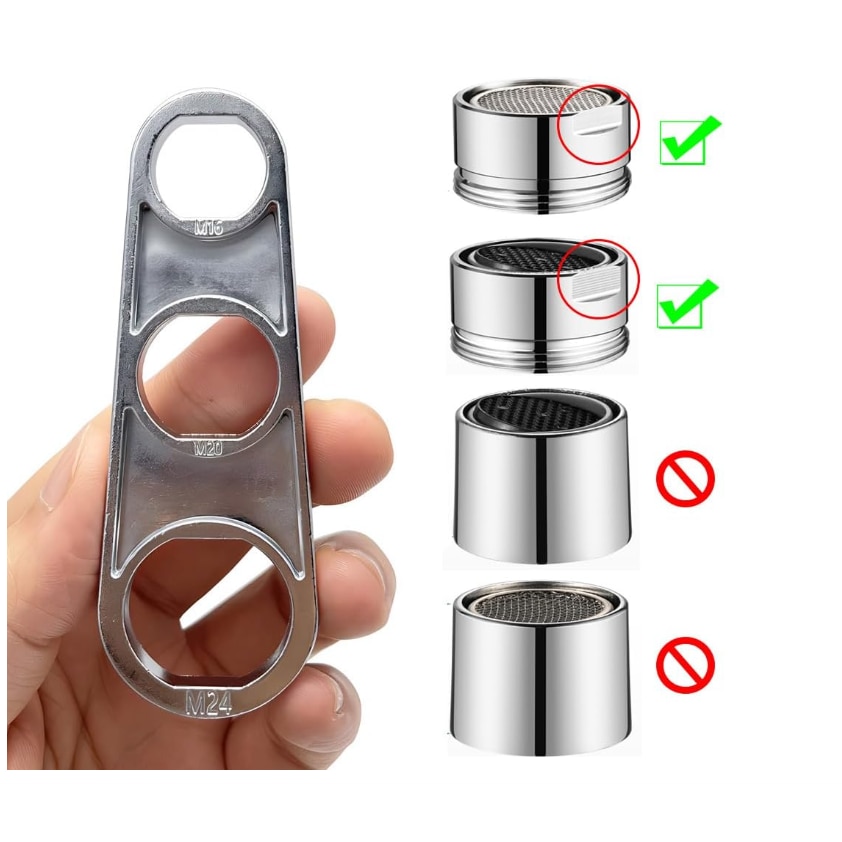 Set 2 chei pentru aerator baterie, Yakumuz, zinc, 6 dimensiuni, 16