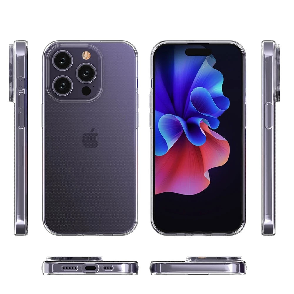 Husa protectie Mat-Tech compatibila cu iPhone 16 Pro, Anti-soc, 2MM, Protectie Camera, Decupaje Precise, Rezistenta la impact, Margini ridicate pentru protectia ecranului, Transparenta