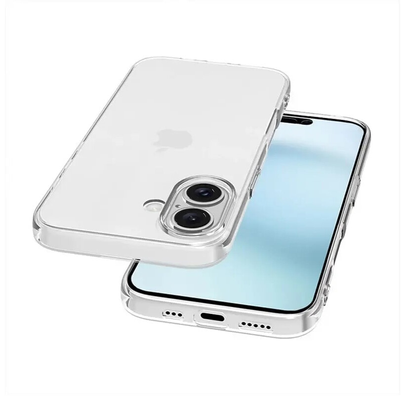 Husa protectie Mat-Tech compatibila cu iPhone 16, Anti-soc, 2MM, Protectie Camera, Decupaje Precise, Rezistenta la impact, Margini ridicate pentru protectia ecranului, Transparenta