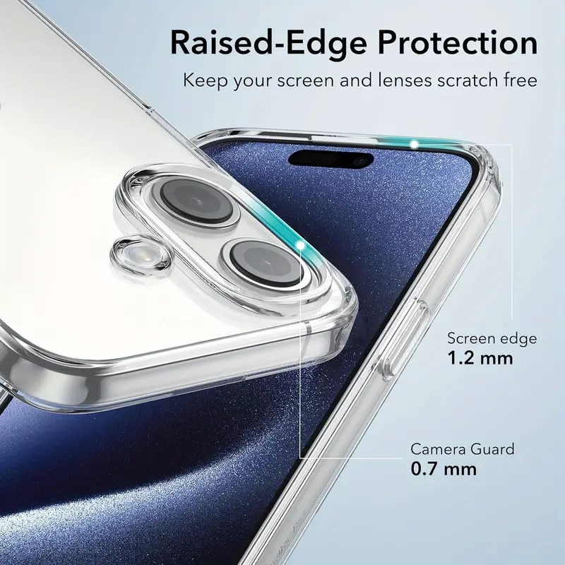 Husa protectie Mat-Tech compatibila cu iPhone 16, Anti-soc, 2MM, Protectie Camera, Decupaje Precise, Rezistenta la impact, Margini ridicate pentru protectia ecranului, Transparenta