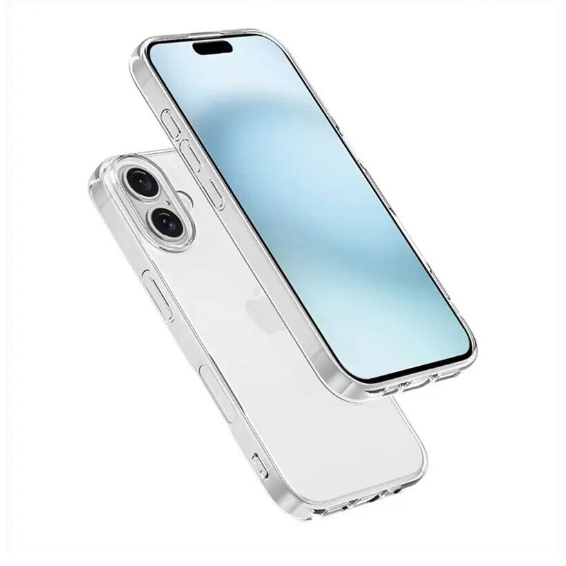 Husa protectie Mat-Tech compatibila cu iPhone 16, Anti-soc, 2MM, Protectie Camera, Decupaje Precise, Rezistenta la impact, Margini ridicate pentru protectia ecranului, Transparenta