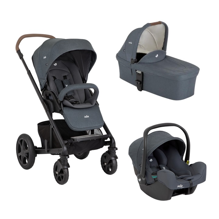 Бебешка количка 3 в 1 многофункционална Chrome Dlx Moonlight (Chrome DLX stroller + Moonlight Pram + Moonlight i-Snug Shell), Joie