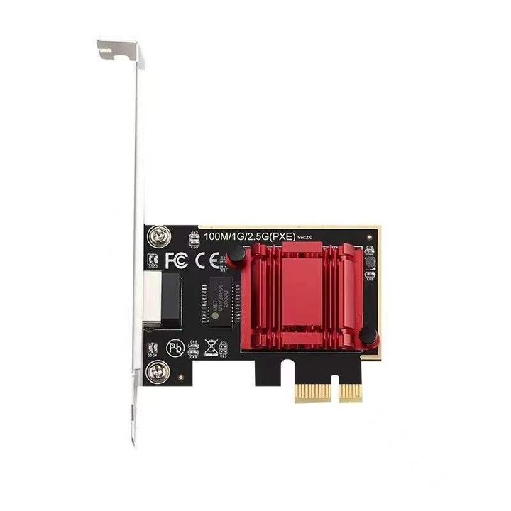 Мрежова карта, Rqiurpn 2.5GBase-T PCIe 1 x RJ45, нисък профил, 312,5 MB/s, съвместима с Windows/Linux/MAC