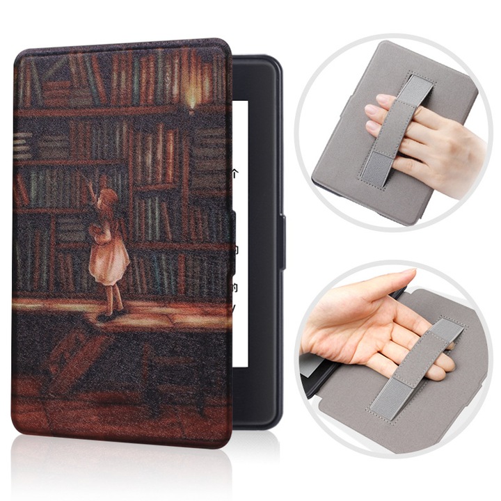 Husa pentru Kindle Paperwhite 2021 6.8 inch ultra-light, Rqiurpn®, girl bookstore