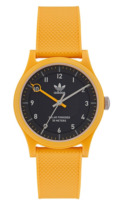 Мъжки часовник Adidas PROJECT ONE, жълт, силиконова каишка, водоустойчив 5 ATM