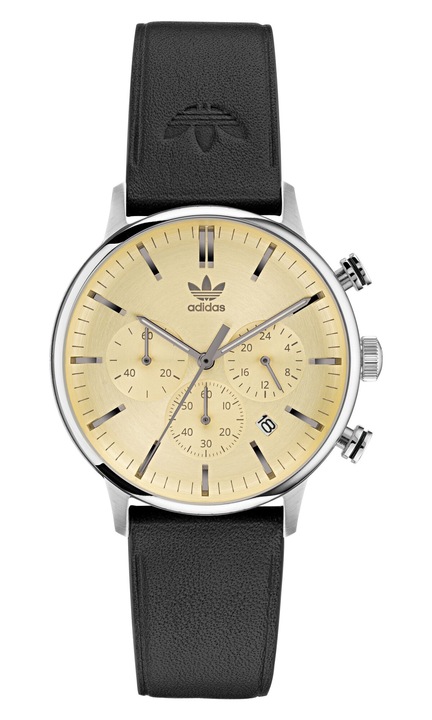 Мъжки часовник Adidas CODE ONE CHRONO, силиконова каишка, сребрист/черен