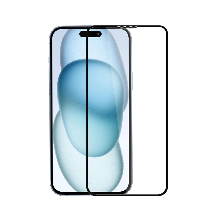 2 бр. HD стъклено фолио за Apple iPhone 16 Pro Max, протектор за екран на мобилен телефон, устойчив на надраскване, устойчив на пръстови отпечатъци, черен