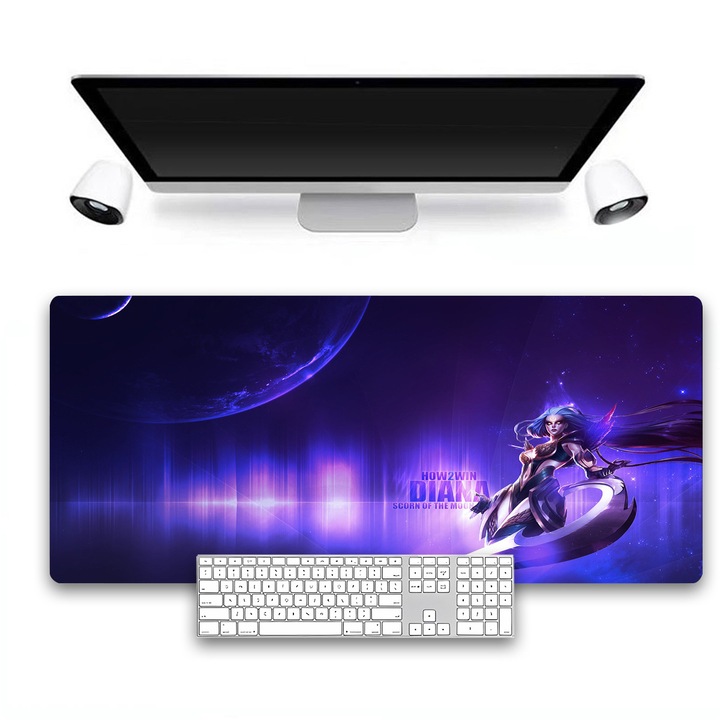 Геймърска подложка за мишка League Of Legends, 800x300x3 mm, максимална скорост и пълен контрол с гума против приплъзване и зашити ръбове, Diana