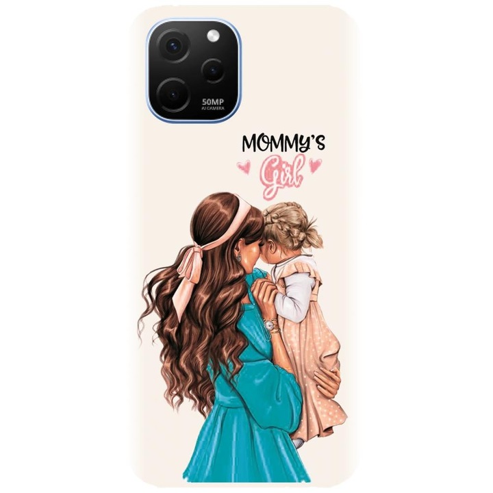 Husa din silicon compatibila cu Huawei Nova Y61 4G - model Super mama si fetita