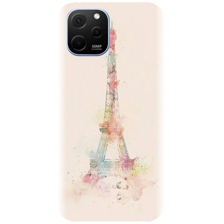 Husa din silicon compatibila cu Huawei Nova Y61 4G - model Turnul Eiffel