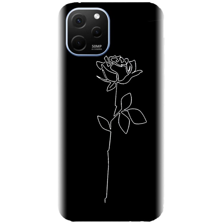 Husa din silicon compatibila cu Huawei Nova Y61 4G - model Black Rose