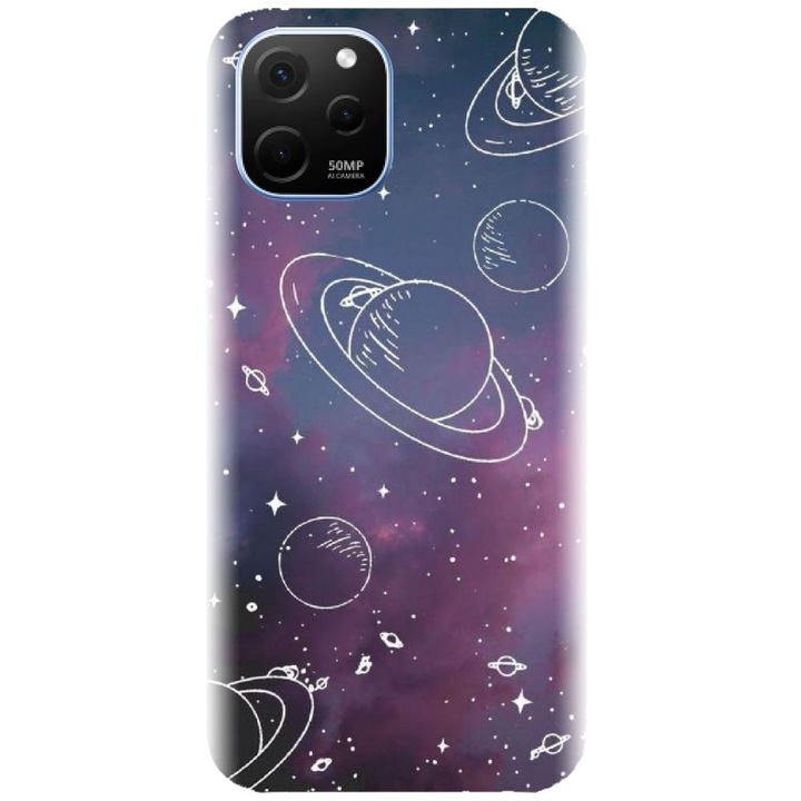 Husa din silicon compatibila cu Huawei Nova Y61 4G - model Cosmic Drawn Map