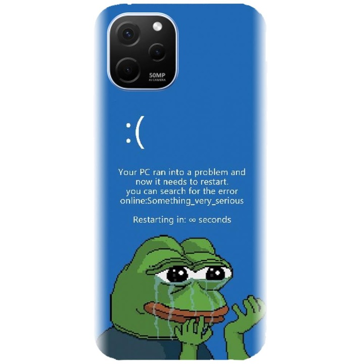 Husa din silicon compatibila cu Huawei Nova Y61 4G - model Blue Screen