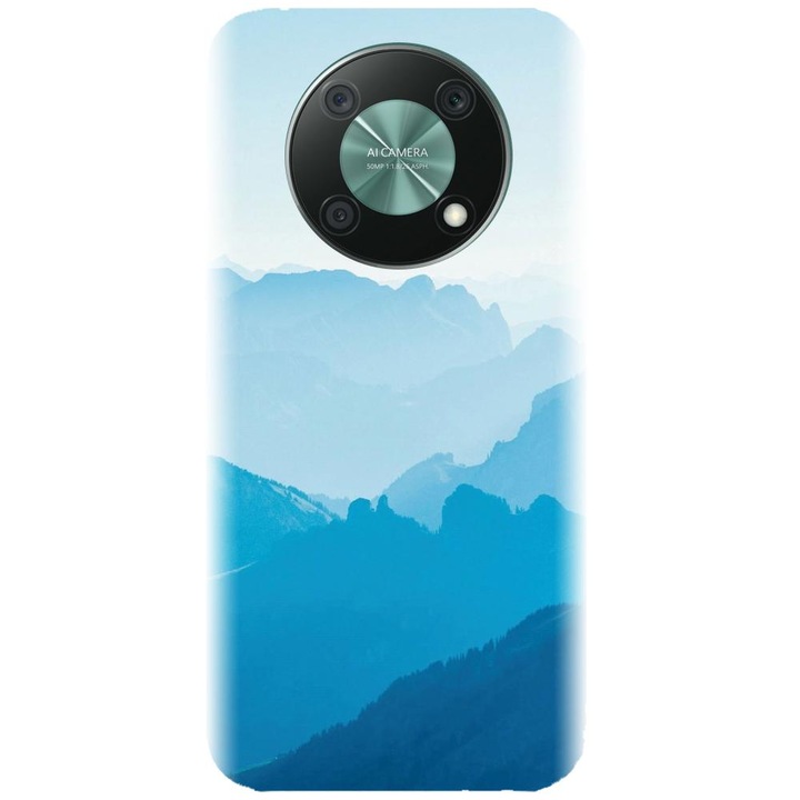 Силиконов кейс, съвместим с Huawei Nova Y90 - модел Blue Mountain Crests