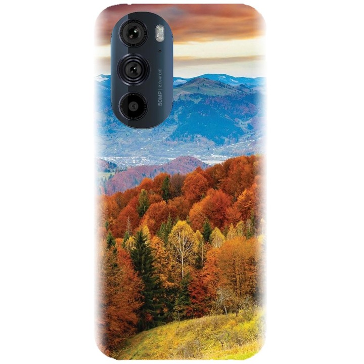 Силиконов кейс съвместим с Motorola Moto Edge 30 Pro - модел Autumn Mountain Fall Rusty Forest