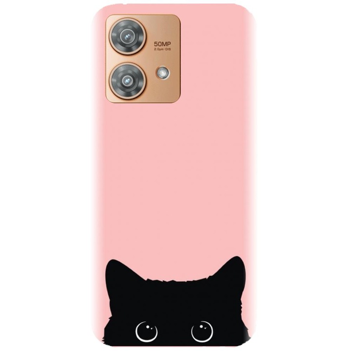 Husa din silicon compatibila cu Motorola Moto Edge 40 - model Black Cat