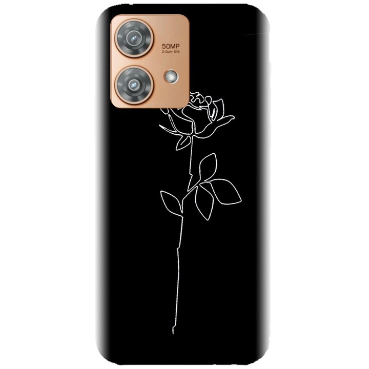 Husa din silicon compatibila cu Motorola Moto G32 - model Black Rose