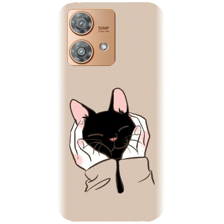 Husa din silicon compatibila cu Motorola Moto G32 - model Th Black Cat In Hands