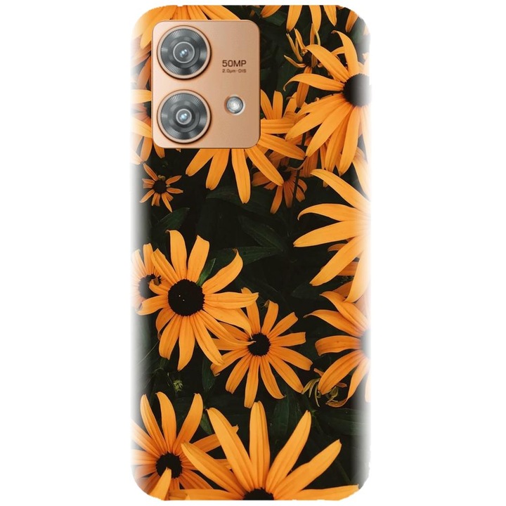 Husa din silicon compatibila cu Motorola Moto G32 - model Yellow Flowers