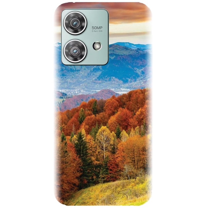 Силиконов кейс съвместим с Motorola Moto Edge 40 Neo - модел Autumn Mountain Fall Rusty Forest
