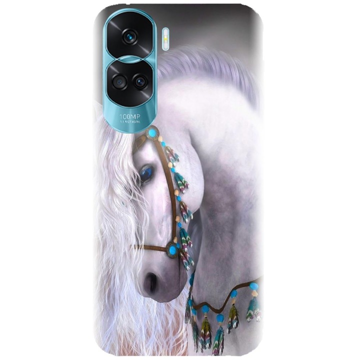 Силиконов кейс съвместим с Honor 90 Lite 4g / 5g / x50i - модел White Horse
