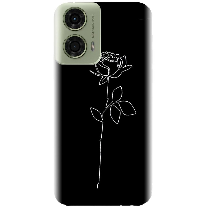 Husa din silicon compatibila cu Motorola Moto G04 / G24 - model Black Rose