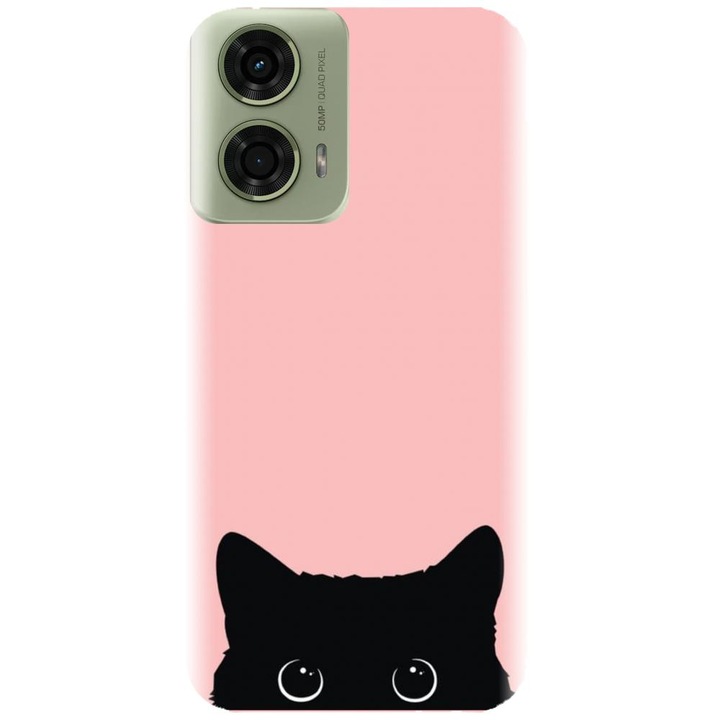 Husa din silicon compatibila cu Motorola Moto G04 / G24 - model Black Cat