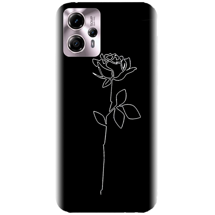 Husa din silicon compatibila cu Motorola Moto G13 - model Black Rose