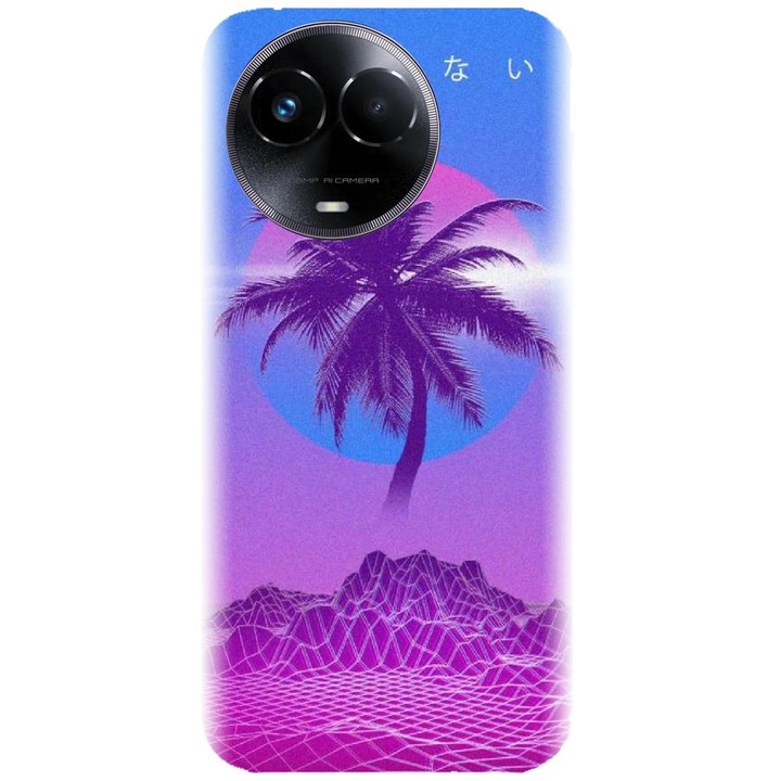 Husa din silicon compatibila cu Realme 11 5G - model Vaporwave Palm