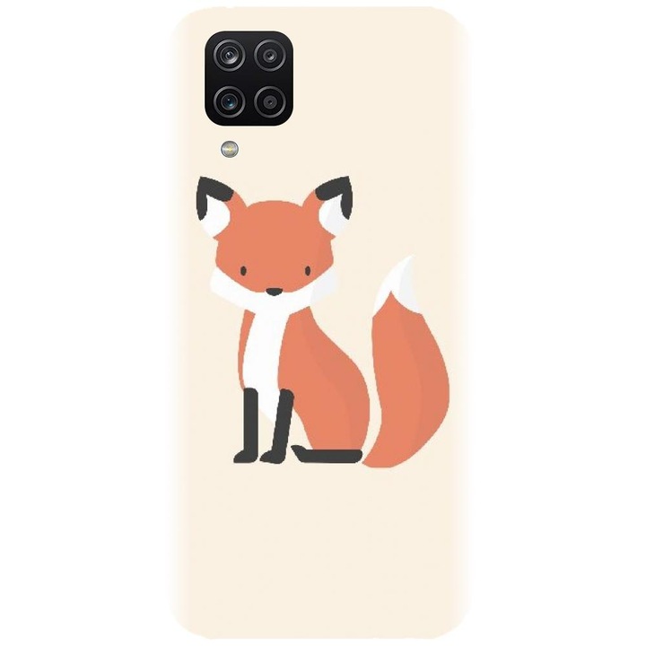 Husa din silicon compatibila cu Samsung Galaxy A12 / A12 Nacho - model Vulpe