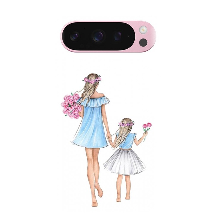 Husa din silicon compatibila cu Google Pixel 9 / Pixel 9 Pro - model Mama si fiica