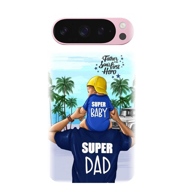 Husa din silicon compatibila cu Google Pixel 9 / Pixel 9 Pro - model Super tata