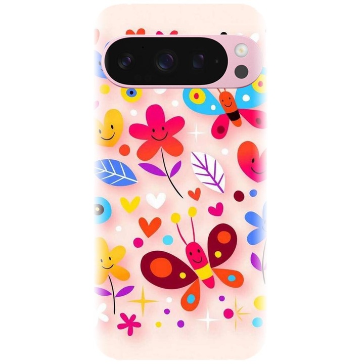 Husa din silicon compatibila cu Google Pixel 9 / Pixel 9 Pro - model Butterfly 002