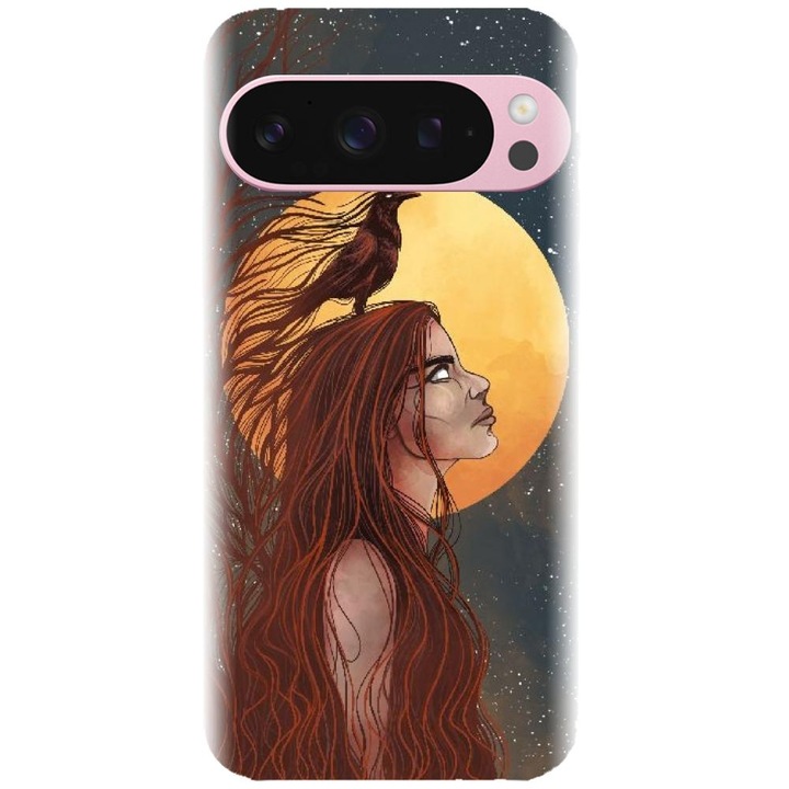 Husa din silicon compatibila cu Google Pixel 9 / Pixel 9 Pro - model Fantasy Wolf Woman