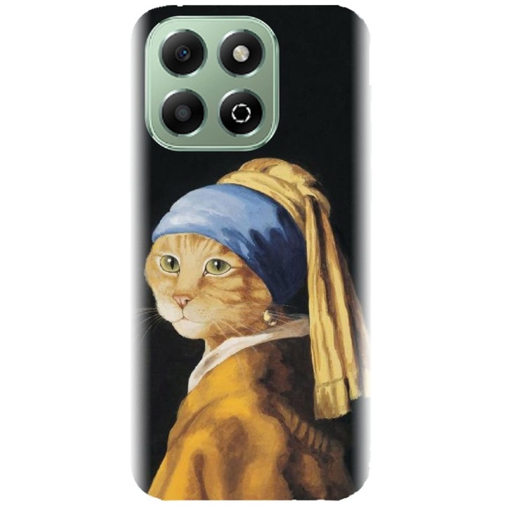Силиконов кейс съвместим с Honor X6B 4g - модел Cat With A Pearl Earring