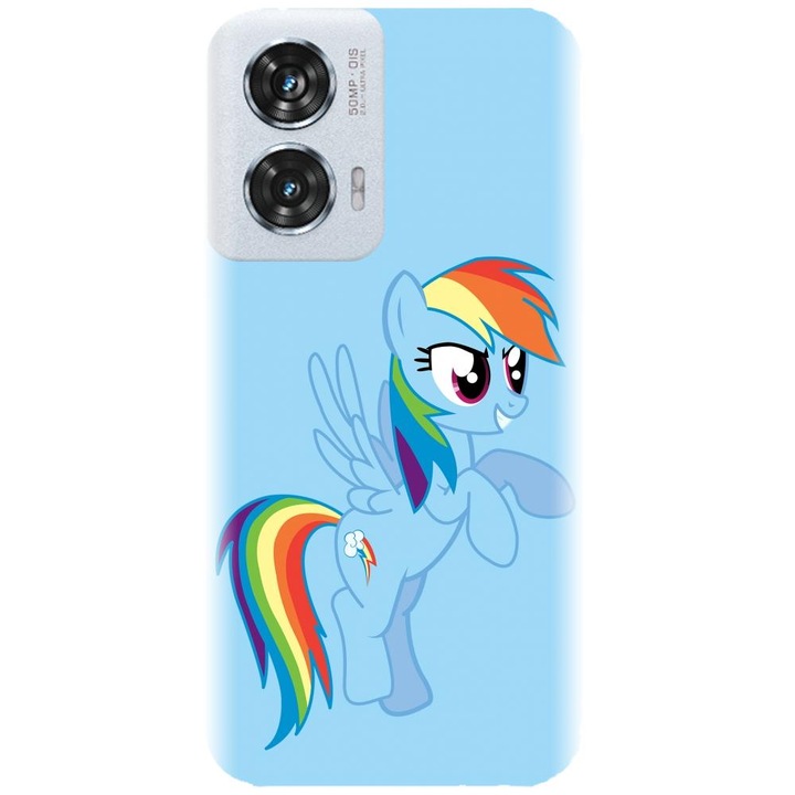 Силиконов калъф, съвместим с Motorola Moto Edge 50 Fusion - модел Rainbow dash