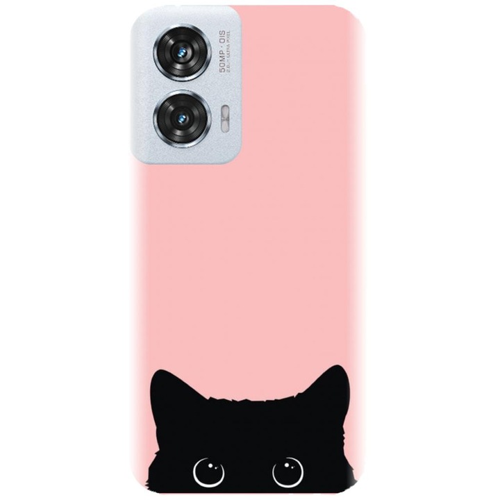 Силиконов калъф, съвместим с модел Motorola Moto Edge 50 Fusion - Black Cat