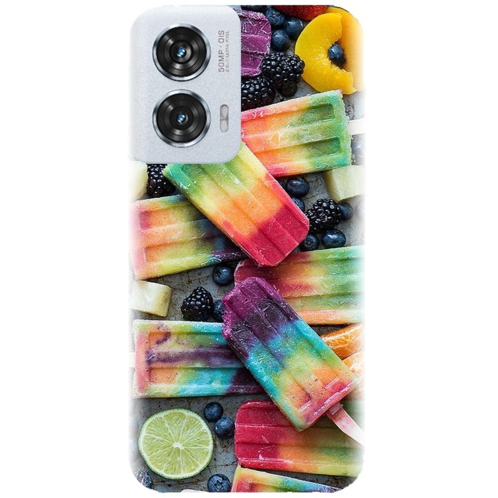 Husa din silicon compatibila cu Motorola Moto Edge 50 Fusion - model Colorful Ice Cream
