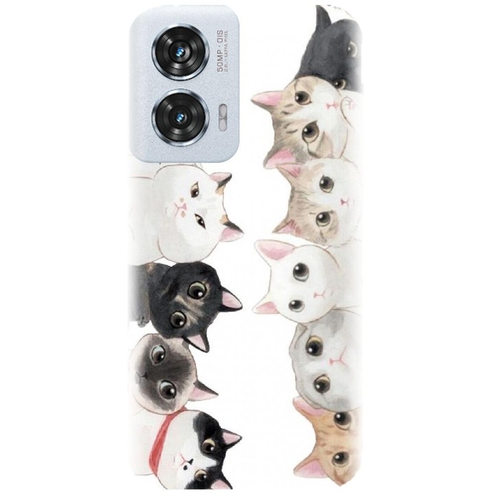 Силиконов калъф, съвместим с модел Motorola Moto Edge 50 Fusion - Cat Party