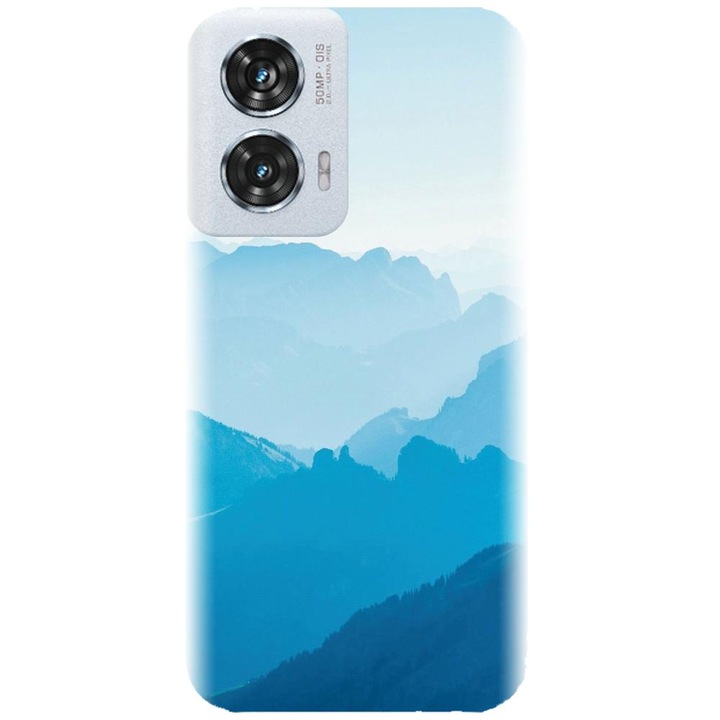 Husa din silicon compatibila cu Motorola Moto Edge 50 Fusion - model Blue Mountain Crests