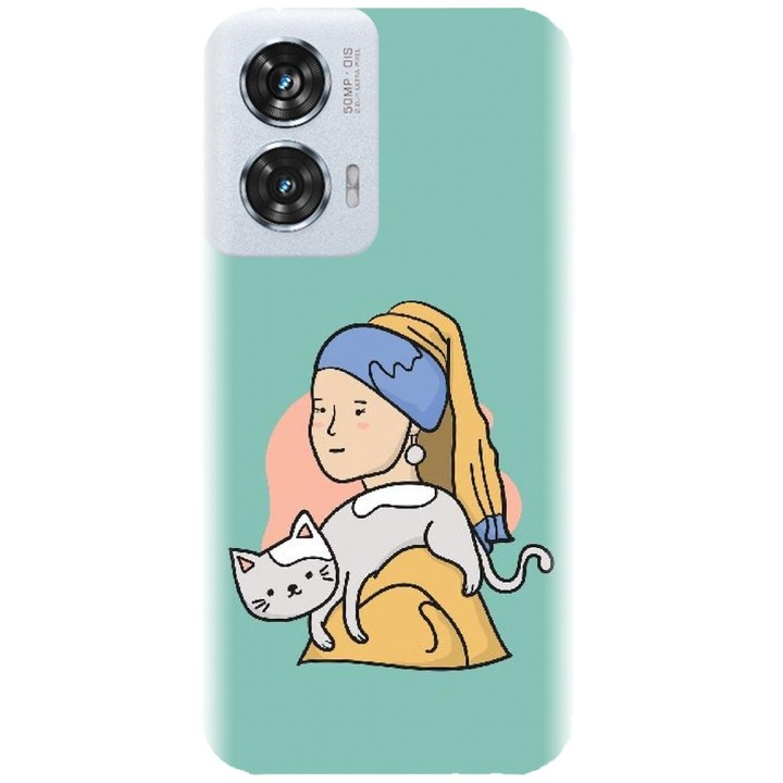 Husa din silicon compatibila cu Motorola Moto Edge 50 Fusion - model Girl With A Pearl Earring
