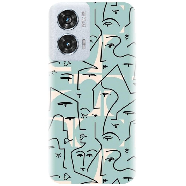 Husa din silicon compatibila cu Motorola Moto Edge 50 Fusion - model Line Art Pattern