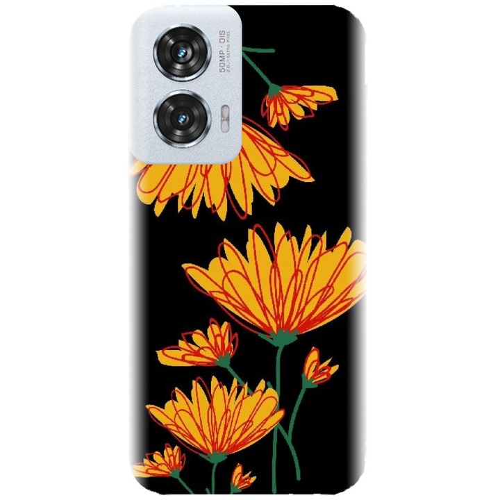 Husa din silicon compatibila cu Motorola Moto Edge 50 Fusion - model Flori De Camp