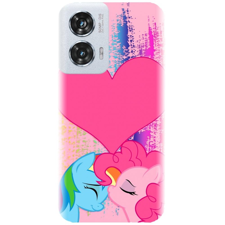 Husa din silicon compatibila cu Motorola Moto Edge 50 Fusion - model Pinkie Kiss