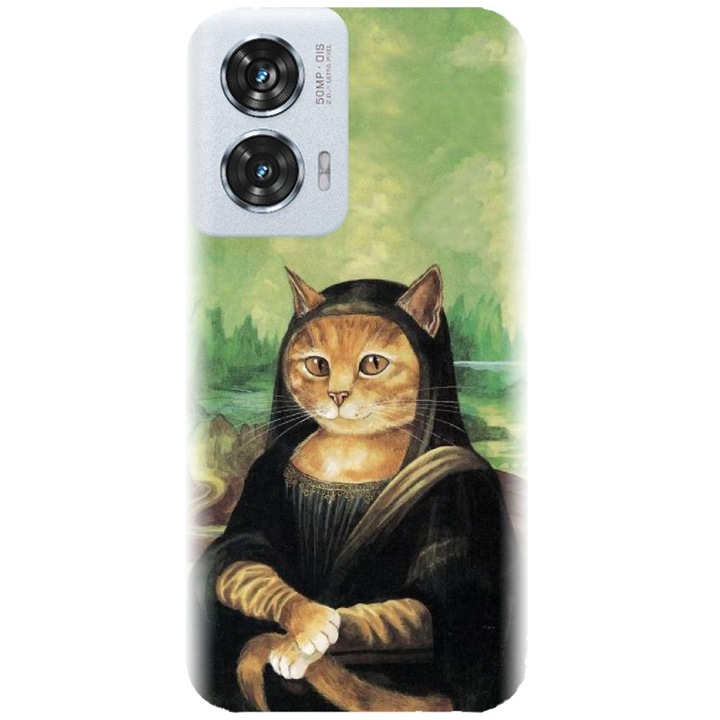 Силиконов калъф, съвместим с Motorola Moto Edge 50 Fusion - модел Meowna Lisa