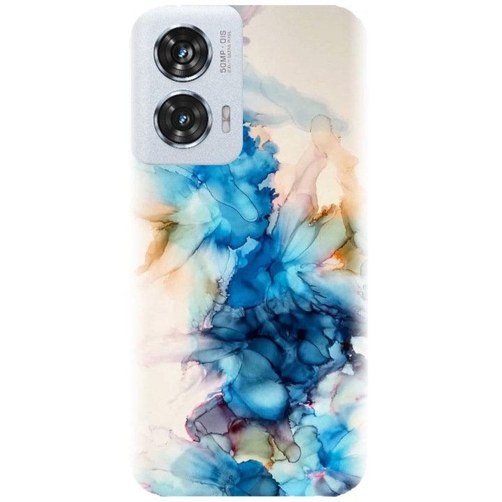 Husa din silicon compatibila cu Motorola Moto Edge 50 Fusion - model Ink Flowers