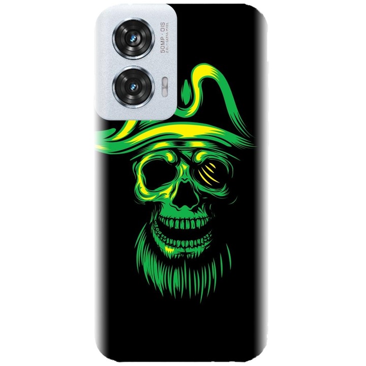 Силиконов калъф, съвместим с модел Motorola Moto Edge 50 Fusion - Пиратски череп