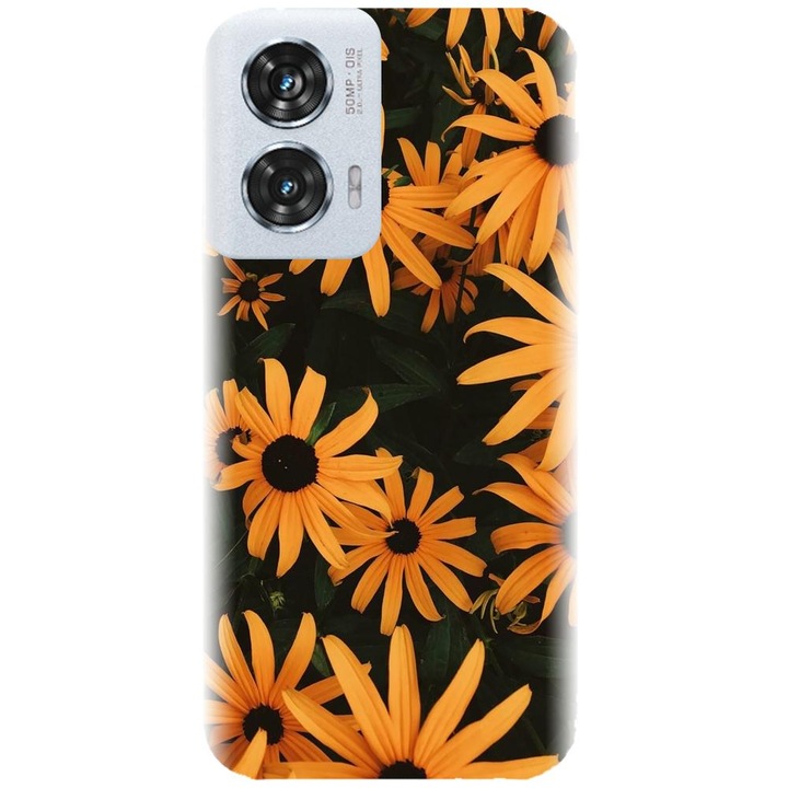 Husa din silicon compatibila cu Motorola Moto Edge 50 Fusion - model Yellow Flowers
