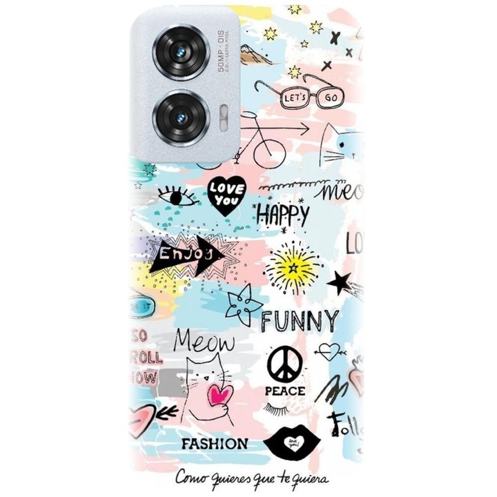 Husa din silicon compatibila cu Motorola Moto Edge 50 Fusion - model Enjoy